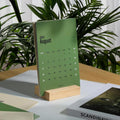 UNIQOOO 3.5" Walnut Wood Stand for 2024 Monthly Desk Calendar, Wooden Block Base, Cardstock Holder, for Office Home Retail Reception Decor, Photo
