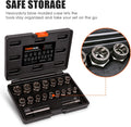 THINKWORK Bolt Extractor Kit, 18-Piece Nut Extractor Socket Set, 3/8" Drive Rounded Bolt Remover, Lug Nut Removal Tool for Damaged, Rusted,