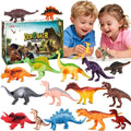 Kids Dinosaur Figures Toys, 7 Inch 12 Pack Jumbo Plastic Dinosaur Playset, STEM Educational Realistic Dinosaurs Figurine for Boys Girls Toddlers