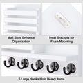 Key Holder for Wall â Decorative Wooden Mail Holder and Key Shelf with Mounting Hardware, Installation Guide â Paulownia Wood with 5 Metal Key