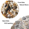 Natural Pebble Stepping Stones for Garden & Outdoor Walkways - 9 Inch round Therapeutic Massage Stones, 6Pcs Non-Slip Acupressure Floor Mats,