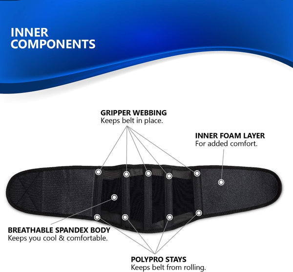 Nyortho Back Brace Women & Men - Medium -30"-34"- Relieves Pain - Support Suspenders - Osteoporosis - Maximum Posture Spine Support - Hook Loop - Mens