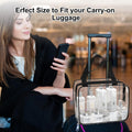 APREUTY Clear Makeup Bags, TSA Approved 3 Pcs Large Cosmetic Makeup Bags Set Clear PVC with Zipper Handle Portable Travel Luggage Pouch Airport