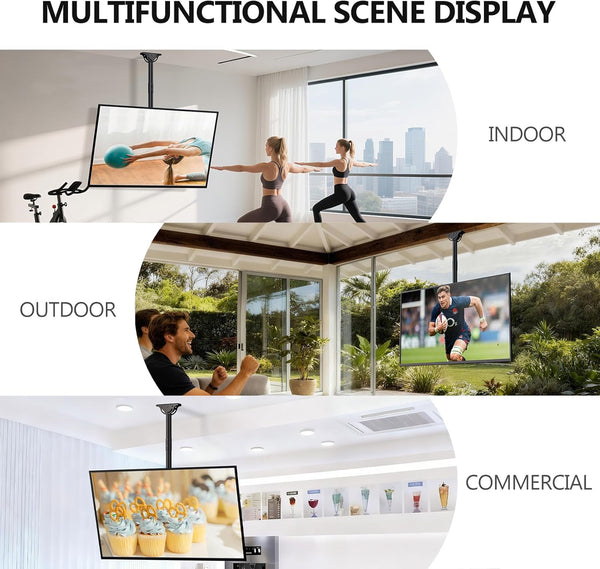 WALI TV Ceiling Mount Adjustable Bracket Fits Most LED, LCD, OLED and Plasma Flat Screen Display 26 to 65 Inch, up to 110 Lbs, Mounting Holes