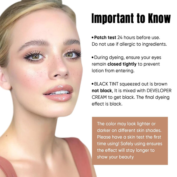 Lash Color Kit Instant Black Eyelash Color 8ml Easy to Use with Natural Results for Beginner Salon Beauty A-without eye patch