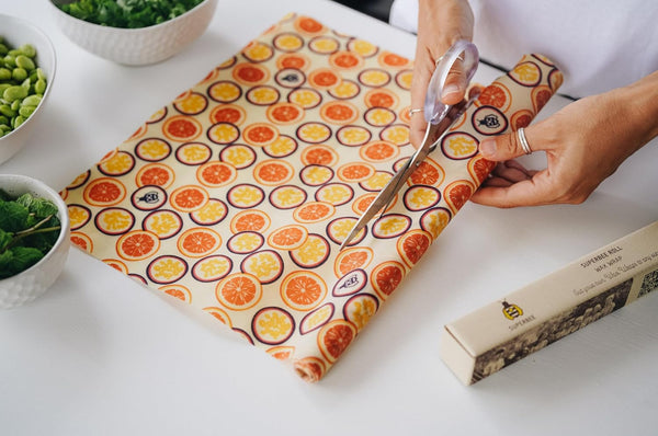 SUPERBEE Beeswax Wrap XL - Reusable Wrap for Food, Sandwiches, Cheese & Veggies - Passion