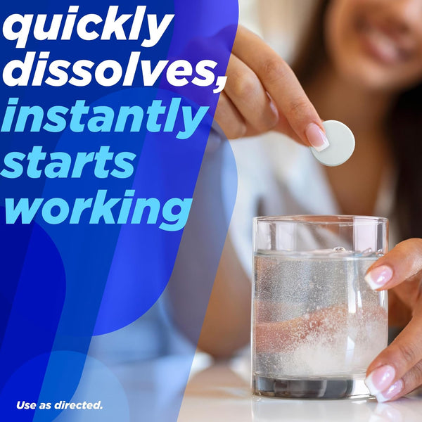 Alka-Seltzer Effervescent Tablets Original Flavor, Fast Multi-Symptom Relief from Headache and Body Ache, Dissolvable Effervescent Fizzy Tablets,