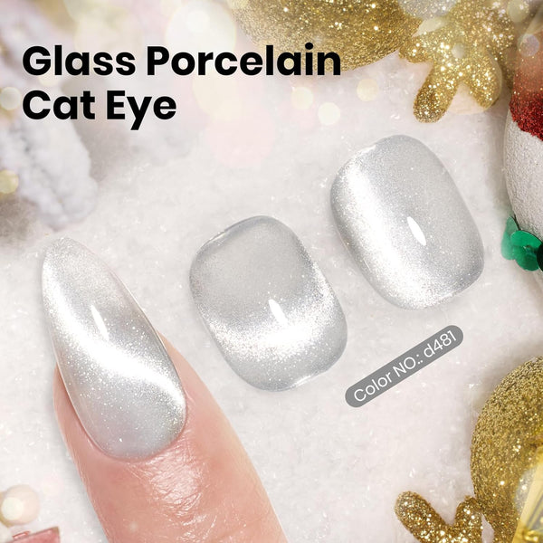Beetles Cat Eye Gel Nail Polish - 15Ml Silver Shimmer Gel Polish with Magnet Soak off UV LED Nail Lamp Velvet Nail Polish Nail Art Salon DIY Home