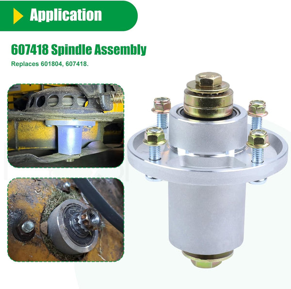 3 Pack 607418 Spindle Assembly with 604664 Pulley Replaces Hustler 607418 Spindle 607418, 601804 Hustler 601804 Spindle Assembly, Hustler Raptor