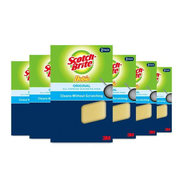 Scotch-Brite Dobie Pads, Dobie Sponge for All Purpose Cleaning of Kitchen, Bathroom, and Household, Non Scratch Dobie Cleaning Pads Safe for