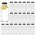 Encheng Vintage Water Bottles,Glass Drinking Bottles 16Oz,Square Beverage 500Ml with Lids for Kombucha,Tea,Glass Homemade Drinks,Travel Reusable