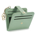 Small Wallets Woman RFID Blocking Leather Credit Card Holder - with ID Window - Card Wallets for Women - with Zipper Coin Purse - Keychain Wallet