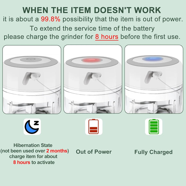 Electric-Herb-Grinder-Large-3.4Oz-Usb Rechargeable, 3.5'' Powerful Grinder for Dry and Fresh Herbs and Spices, Portable Waterproof, Better Control