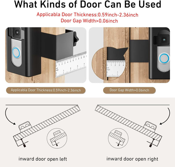 Anti-Theft Video Doorbell Mount,Ahbteym Mount No Drill Bracket Holder Accessories for Apartment Home Rentals Compatible with Ring Video Doorbell