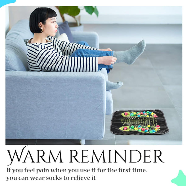 Trelaco Foot Massage Mat Reflexology Walk Stone Road Foot Massage Acupoint Mat for Acupressure Relaxes for Long Sitting Elderly Students and