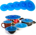 Kitchen + Home Silicone Suction Lids and Food Covers - Set of 5 - Fits Various Sizes of Cups, Bowls, Pans, or Containers!