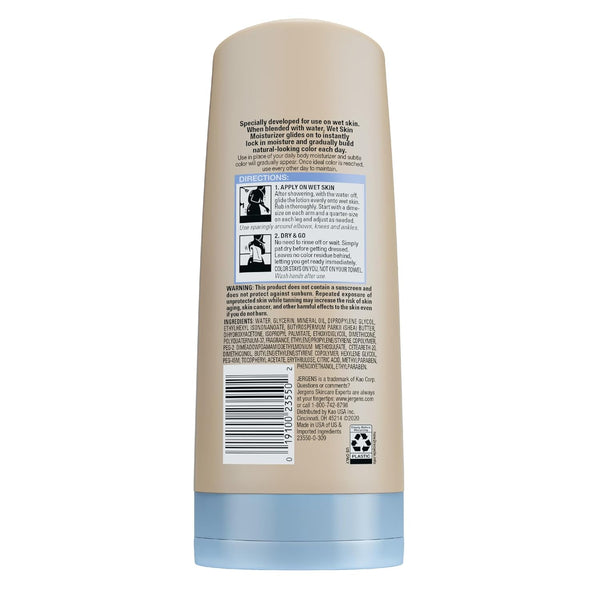 Jergens Natural Glow in Shower Lotion, Self Tanner for Fair to Medium Skin Tone, Sunless Tanning Wet Skin Lotion for Gradual, Flawless Color, 7.5