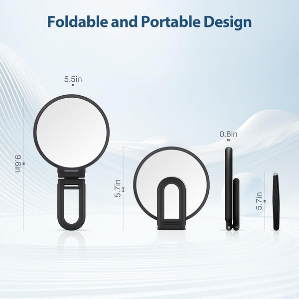 B Beauty Planet 30X Magnifying Mirror, Hand Mirror with Handle, Double Sided Hand Mirror with 30X/1X Magnification, Travel Essential Portable