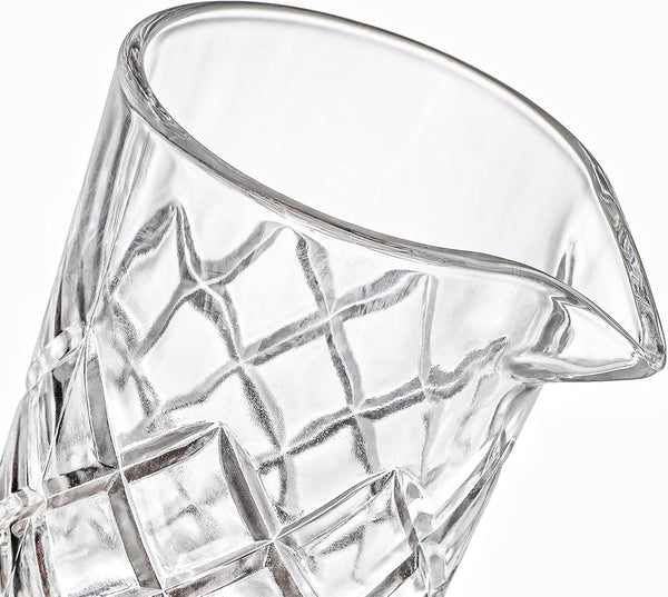 Tebery Seamless Crystal Cocktail Mixing Glass for Stirring Drinks, 16Oz Thick Bottom Bar Mixing Pitcher, Stirring Glass Drink Maker for Bar,
