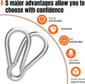 Carabiner 3 Inch Spring Snap Hook, 16Pcs M8 5/16 Inch Spring Snap Hook Quick Link for Camping Hiking, 500LBS Holding Capacity Heavy Duty Steel
