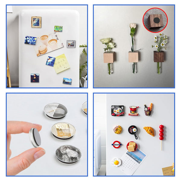 Round Magnets with Adhesive Backing, 240 Pieces Adhesive Circle Magnetic Tape (Diameter 0.8’’ x 0.08”) Anisotropy Magnets Dots for DIY Craft Art