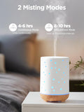 Innogear Essential Oil Diffuser, 150Ml Ceramic Ultrasonic Air Humidifier Cool Mist Aromatherapy Diffuser with 2 Mist Modes, Waterless Auto off for