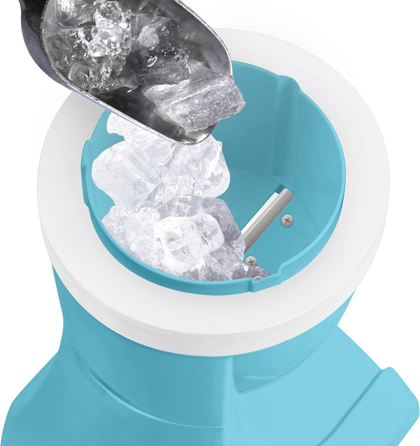 Nostalgia Coca-Cola Snow Cone Shaved Ice Machine - Retro Table-Top Slushie Machine - Includes 1 Reusable Plastic Cup and Ice Mold, Coke Blue