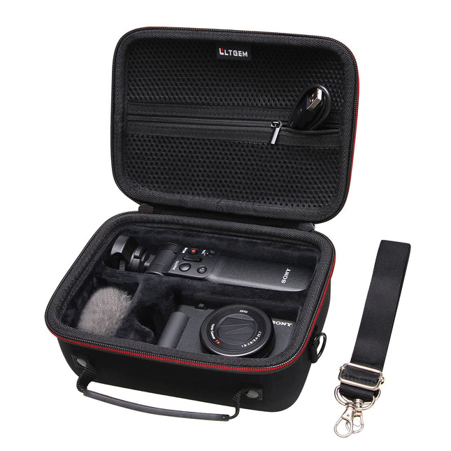 LTGEM Camera Case Compatible with Sony ZV-1F / ZV-1 / ZV-1 II Vlog Digital Camera, Tripod, Microphone and Vlogger Access