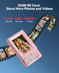 Digital Camera for Kids: Pink Camera for Teens - Christmas Birthday Gifts for Girls 8-10 - 16X Zoom Shoot Camera for Ages 8-13 - Compact Camera