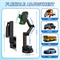 Heavy Duty Phone Holder - Long Arm, Anti-Shake Suction Cup, Compatible with All Phones & Vehicles