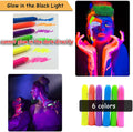 6 Pcs Glow in the Light Body Face Paint, Face Painting Kit, UV Crayon Kit Fluorescent Body Paints for Adults for Birthday Party Halloween