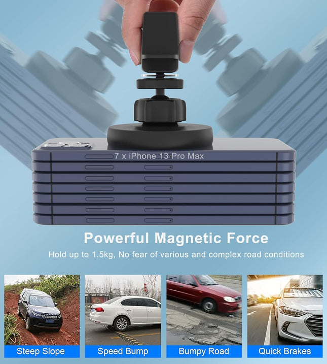 Magnetic Wireless Car Charger Mount Compatible with Magsafe Iphone 15/ Iphone 14/Iphone 13, Fast Charging Air Vent Magne