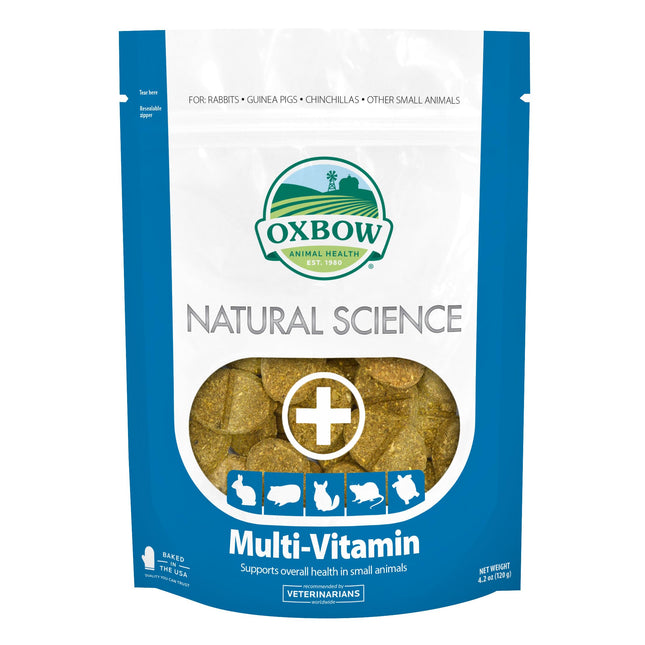 Oxbow Natural Science Multi-Vitamin, High Fiber Supplement for Rabbits & Guinea Pigs, Made with Timothy Hay, Multi-Pet H
