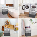 Homehacks 2 Pack Large Laundry Baskets, Waterproof, Freestanding Laundry Hampers, Collapsible Clothes Hamper with Reinforced Handles in Laundry