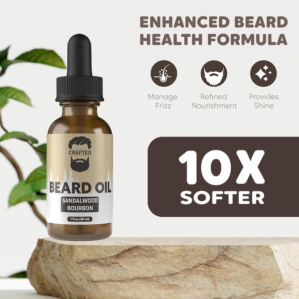 Crafted Beards Beard Oil Beard Oil Conditioner - Leave Your Beard Feeling Amazing - All Natural Ingredients - No Residue - Mustache Oil - 1Oz -