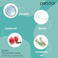 PURA D'OR 8 Oz Thickening Beard Wash - Biotin & Castor Oil Formula with Rosemary - Helps Enhance Moisture, Thickness & Shine, Helps Reduces