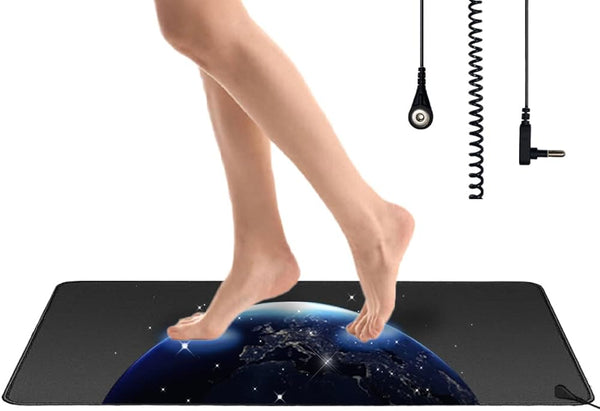 Grounding Mat, Grounding Bed Foot Mat with 1 Grounding Cord Indoor Mat Improving Sleep Health Grounding Therapy Reduce Anxiety Inflammation Pain