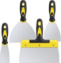 Dekeones Putty Knife Set, 4PCS Stainless Steel Scraper Paint Tool with Comfortable Grip for Drywall Repair, Wallpaper Removal and Plaster