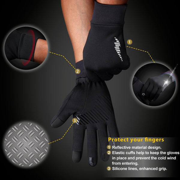 SIMARI Winter Gloves Women Men Ski Snow Gloves Liner Thermal Warm Touch Screen, Suit for Running, Cycling, Biking, Hiking, Driving, Walking,