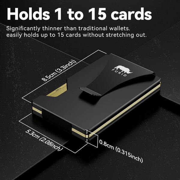 Card Wallet for Men Slim Minimalist: Metal Wallet with Money Clip - Thin Wallet for Men - Front Pocket Credit Card Holder Wallets for Men Gift