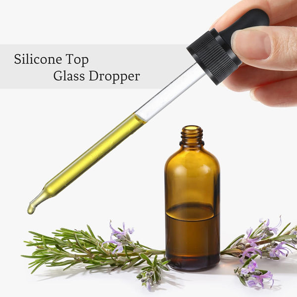 4 Pack, 100Ml Dropper Bottles with 2Pcs Glass Pipettes(1Ml) - Essential Oils Bottles for Health, Personal Care & Beauty - 3.4Oz Thick Dark Amber