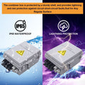 Mankk 4 String PV Combiner Box IP65 Waterproof Solar Combiner Box with 63A Circuit Breaker Lightning Arreste Solar Connector and 15A Rated Current