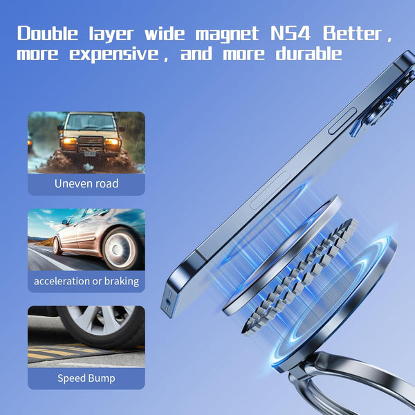 Vacuum Magnetic Phone Holder One-Handed Operation Foldable Adjustable Magnetic Phone Holder 360Â°Rotation for Car/Bathroom/Gym/Kitchen Multi-Scene