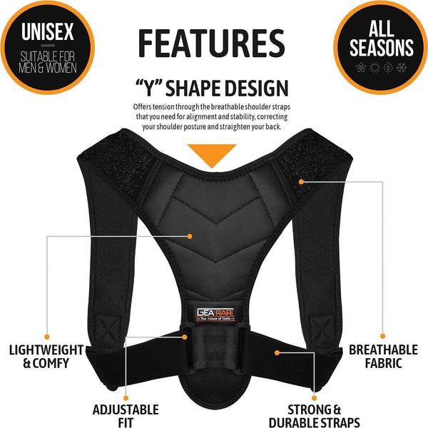 Posture Corrector for Men and Women, Bodywellness Fix Upper Back Brace for Clavicle Support, Adjustable Back Straightener and Providing Pain