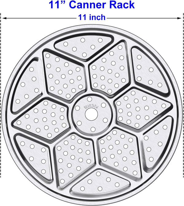 2-Pack 11" Pressure Canner Rack + Cotton Jars Mat, 304 Stainless Steel Cooking Rack, 11 Inch Canning Rack Replacement for Presto All-American and