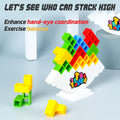 48 Pcs Tetra Tower Balance Stacking Blocks Game, Board Games for 2 Players+ Family Games, Parties, Travel, Kids & Adults Team Building Blocks Toy
