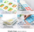 Ice Cube Tray with Lids BPA Free, 4 Pack - 56 Ice Flexible Easy Release Silicone Ice Tray for Freezer Stackable No Spill Ice Tray Dishwasher Safe