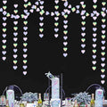 Iridescent Disco-Holographic Heart Garland - 52Ft Wedding Hanging Decoration Neon Streamers Banner, Perfect for Bridal Shower, Birthday, Baby