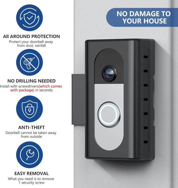 KIMILAR Anti-Theft Video Doorbell Mount Compatible with Ring/Blink Wireless Video Doorbell, Adjustable Mounting Bracket Accessories for Houses,