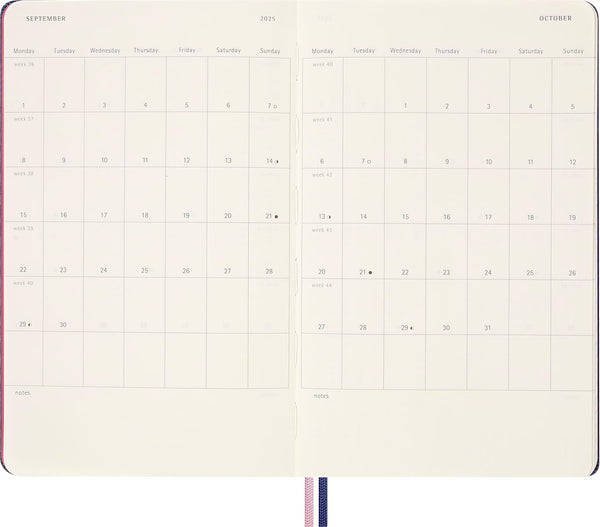 Moleskine Limited Edition Sakura 18 Month 2025-2026 Weekly Planner, Hard Cover, Large (5" X 8.25"), Cherry Blossoms, 208 Pages